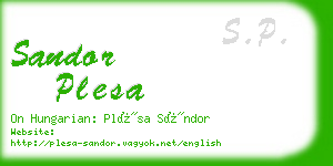 sandor plesa business card